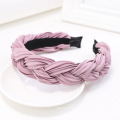 Bandeau fascia per capelli Korean Braid Silk Fabric Headband Solid Hairband for Woman Girl Fashion Hair Accessories Wholesale